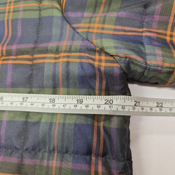 Lauren Women's Plaid Puffer Jacket - Dark Green and Navy - Large - Picture 6 of 8